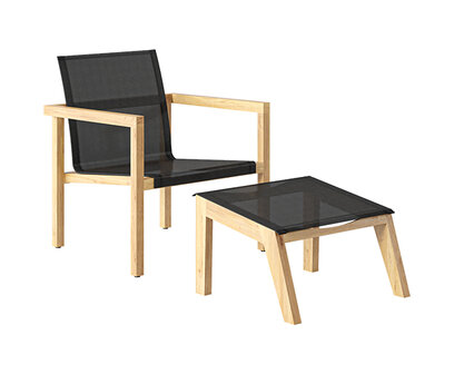 Traditional Teak NOAH Loungesessel Schwarz