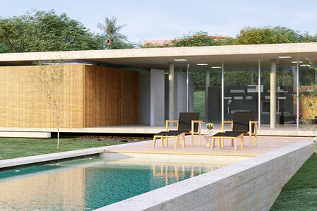 Traditional Teak NOAH Fu&szlig;hocker Schwarz