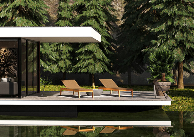 Traditional Teak NOAH lounger / Liege (Taupe)