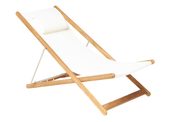 Traditional Teak KATE relax chair (wei&szlig;)