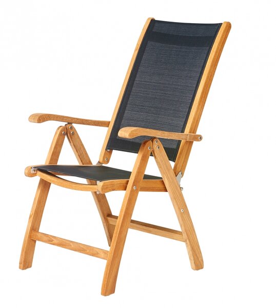Traditional Teak KATE Recliner / Hochlehner (Schwarz)