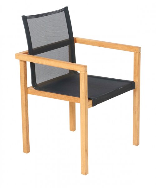 Traditional Teak NOAH stacking chair / Stapelstuhl (Schwarz)