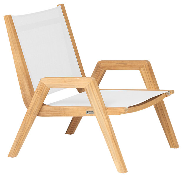 Traditional Teak KATE Lazy lounge chair (wei&szlig;)