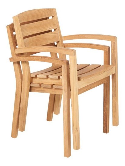 Traditional Teak CARLOS stacking chair / Stapelstuhl 