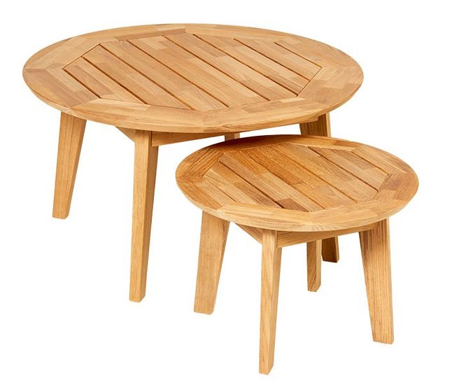 Traditional Teak DIANA MOSAIC coffee table &Oslash; 80 cm (teak)