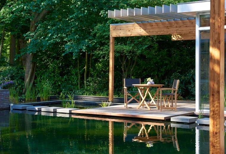 Traditional Teak KATE director chair / Regiestuhl (Schwarz)