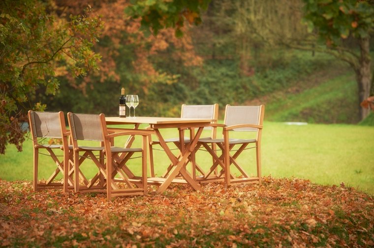 Traditional Teak KATE director chair / Regiestuhl (Schwarz)