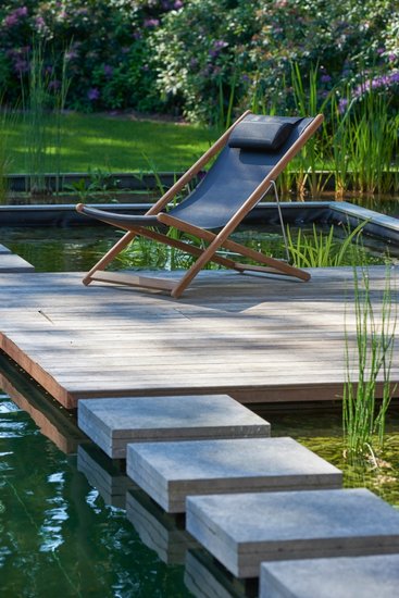 Traditional Teak KATE relax chair (schwarz)