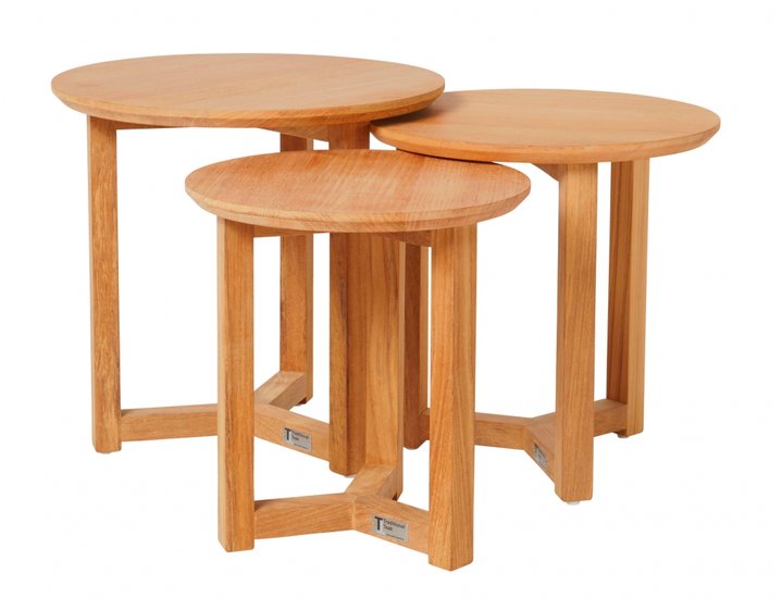 Traditional Teak MANON Beistelltisch &Oslash; 35 cm