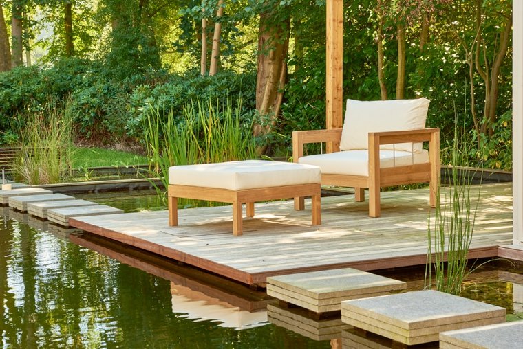 Traditional Teak MAXIMA lounge chair 