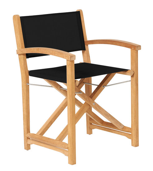 Traditional Teak KATE director chair / Regiestuhl (Schwarz)