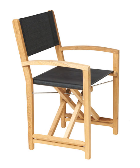 Traditional Teak KATE director chair / Regiestuhl (Schwarz)